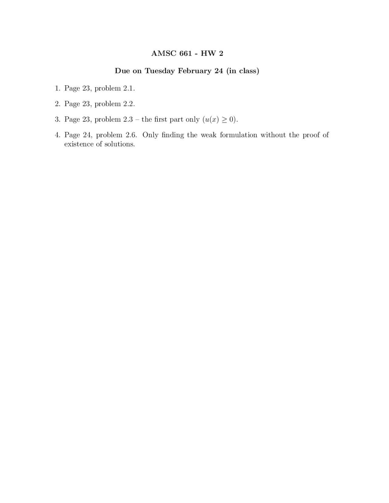 Homework 2 - Scientific Computing II | AMSC 661 - Docsity