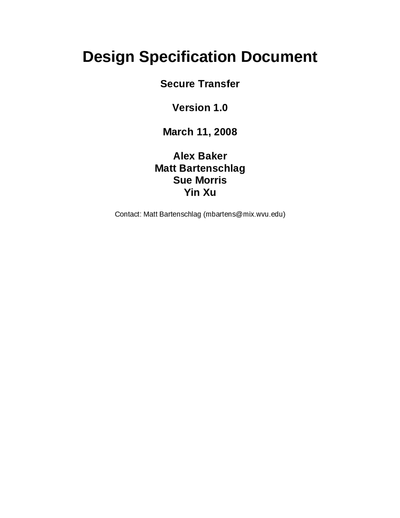 Design Specification Documents - Advanced Software Engineering | CS 430 ...