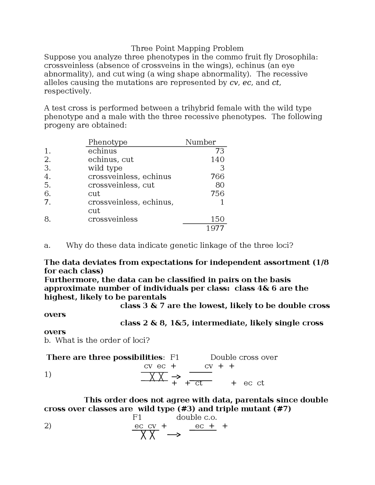 Lecture Notes on Three Point Mapping Problem | BIS 101 - Docsity