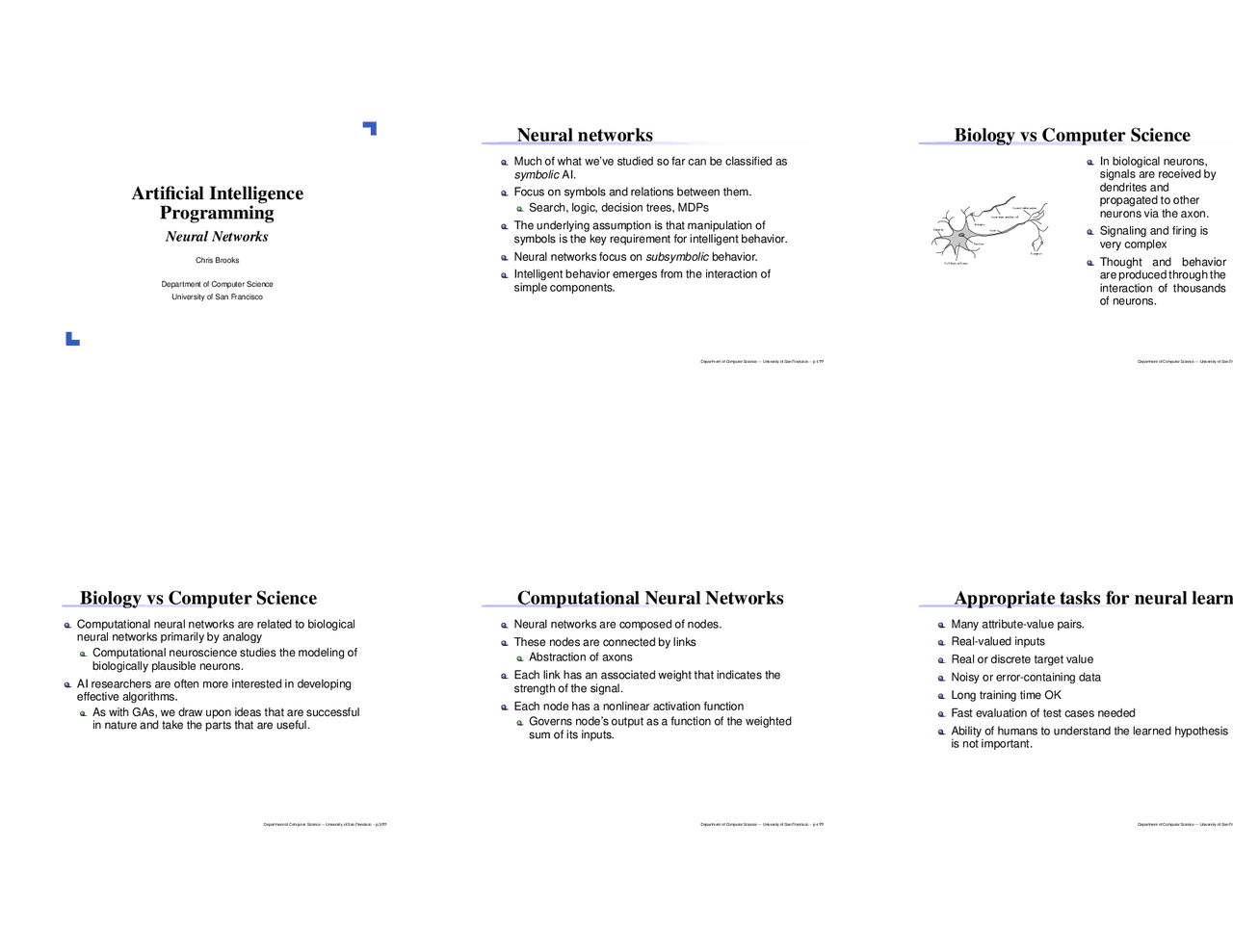 Artificial Intelligence Programming - More Neural Networks | CS 662 ...