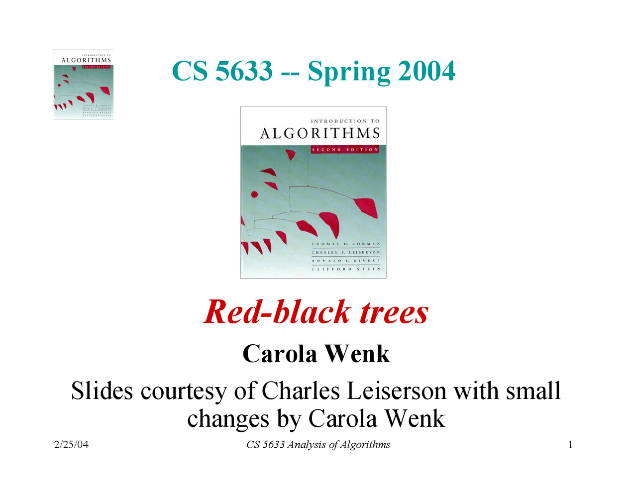 Red Black Trees - Analysis of Algorithms - Lecture Slides | CS 5633 ...