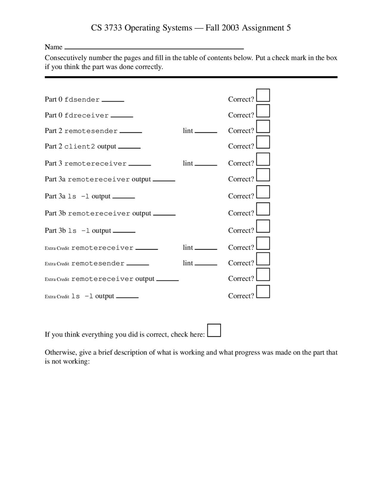 Homework 5 Problems - Operating Systems | CS 3733 - Docsity