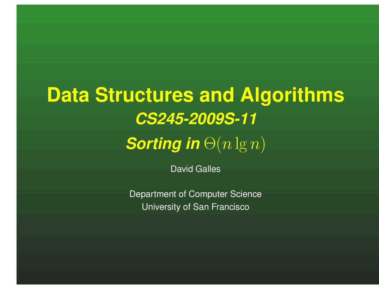 Merge Sorting - Data Structure and Algorithms - Lecture Slides | CS 245 ...