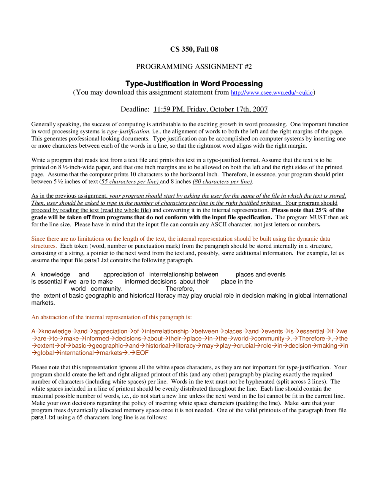 Programming Assignment 2 for Computer System Concepts | CS 350 ...