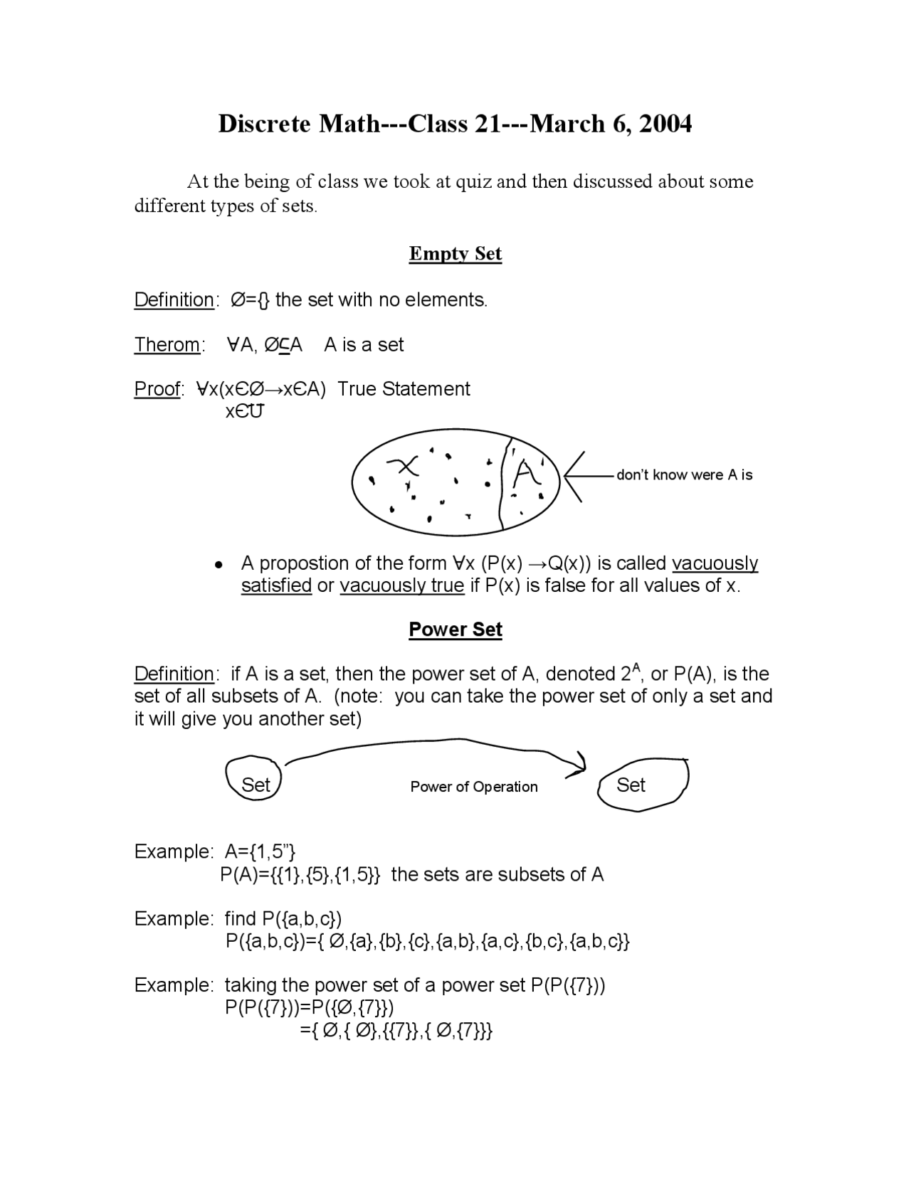 Empty Set, Power Set, Cardinality, Cartesian Product of Sets | CSCI ...