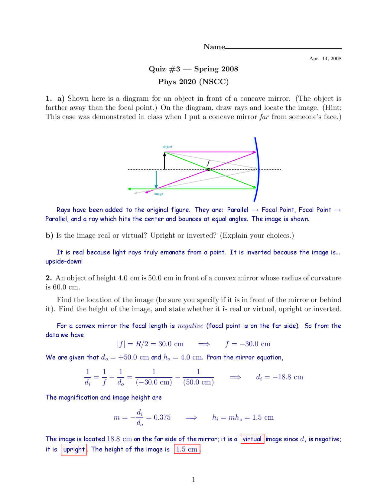 Quiz 3 with Solved Problems - Algebra-based Physics II | PHYS 2020 ...