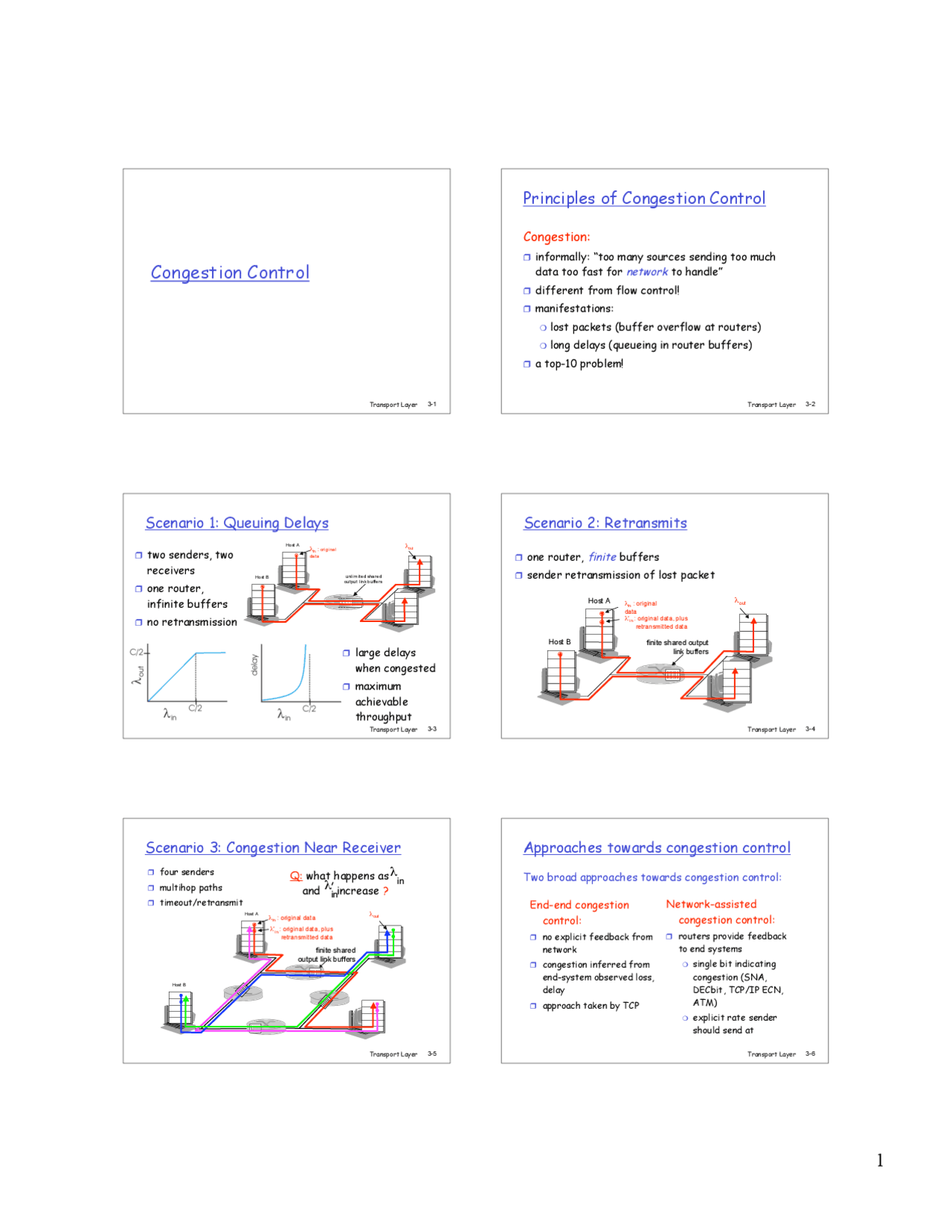 Computer Networks - Congestion Control - Lecture Slides | CS 336 - Docsity