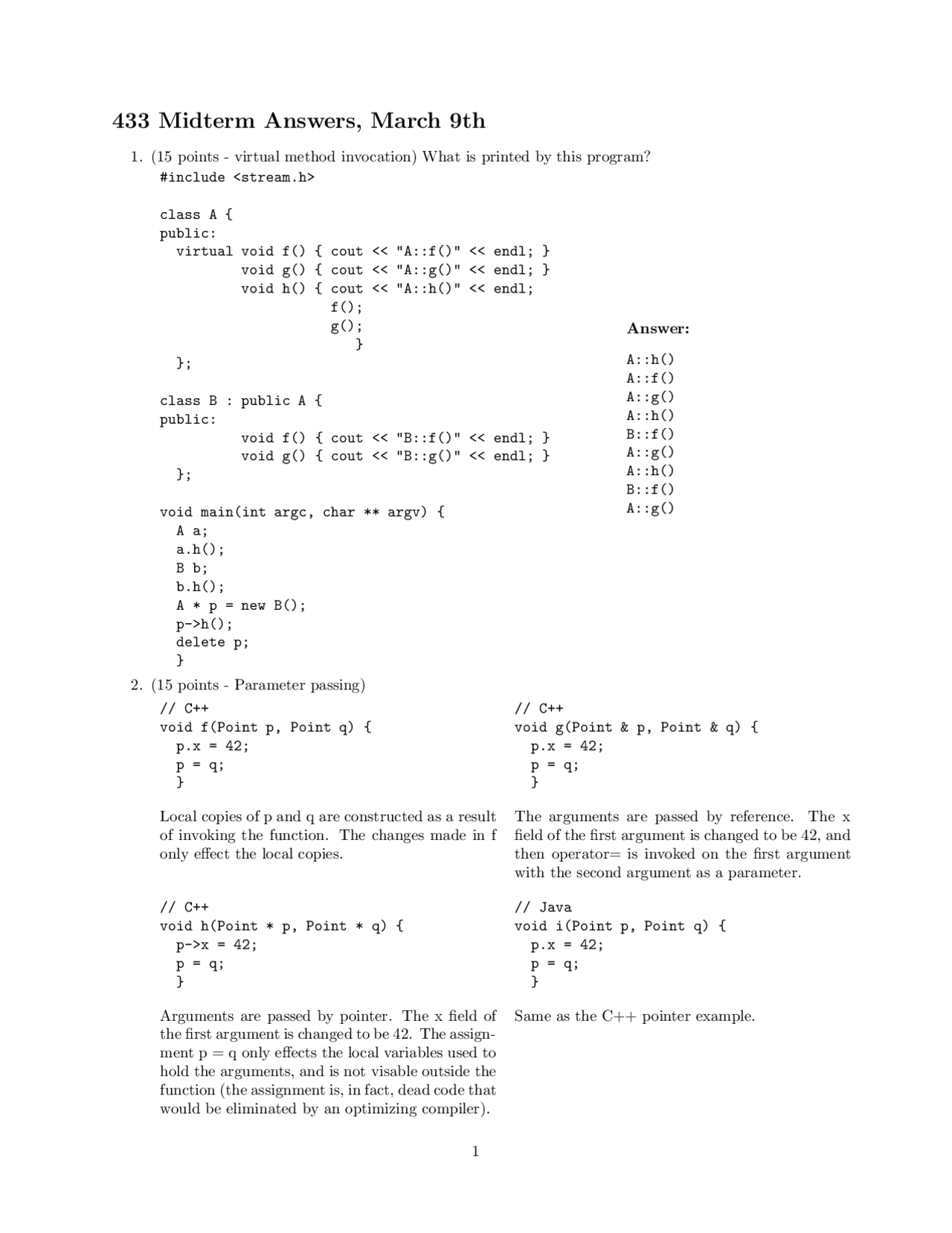 Midterm Exam Answers - Programming Language Technology and Paradigms ...