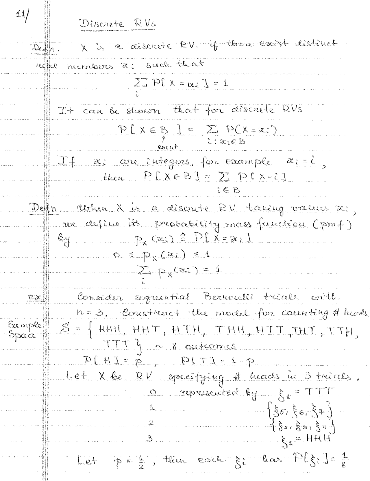 Discrete Rv Test Handwritten Notes on Discrete RVs - Stochastic Systems Theory | EE 513 ...