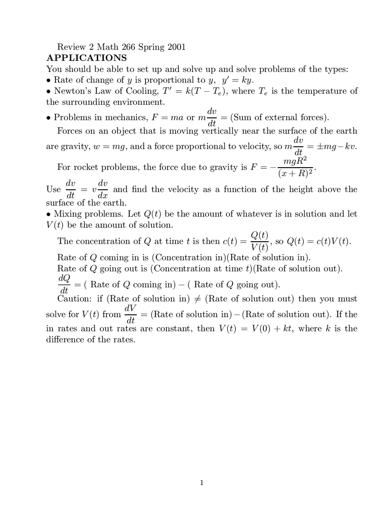 Review 2 Practice Questions - Mathematics Laboratory | MATH M0050 - Docsity