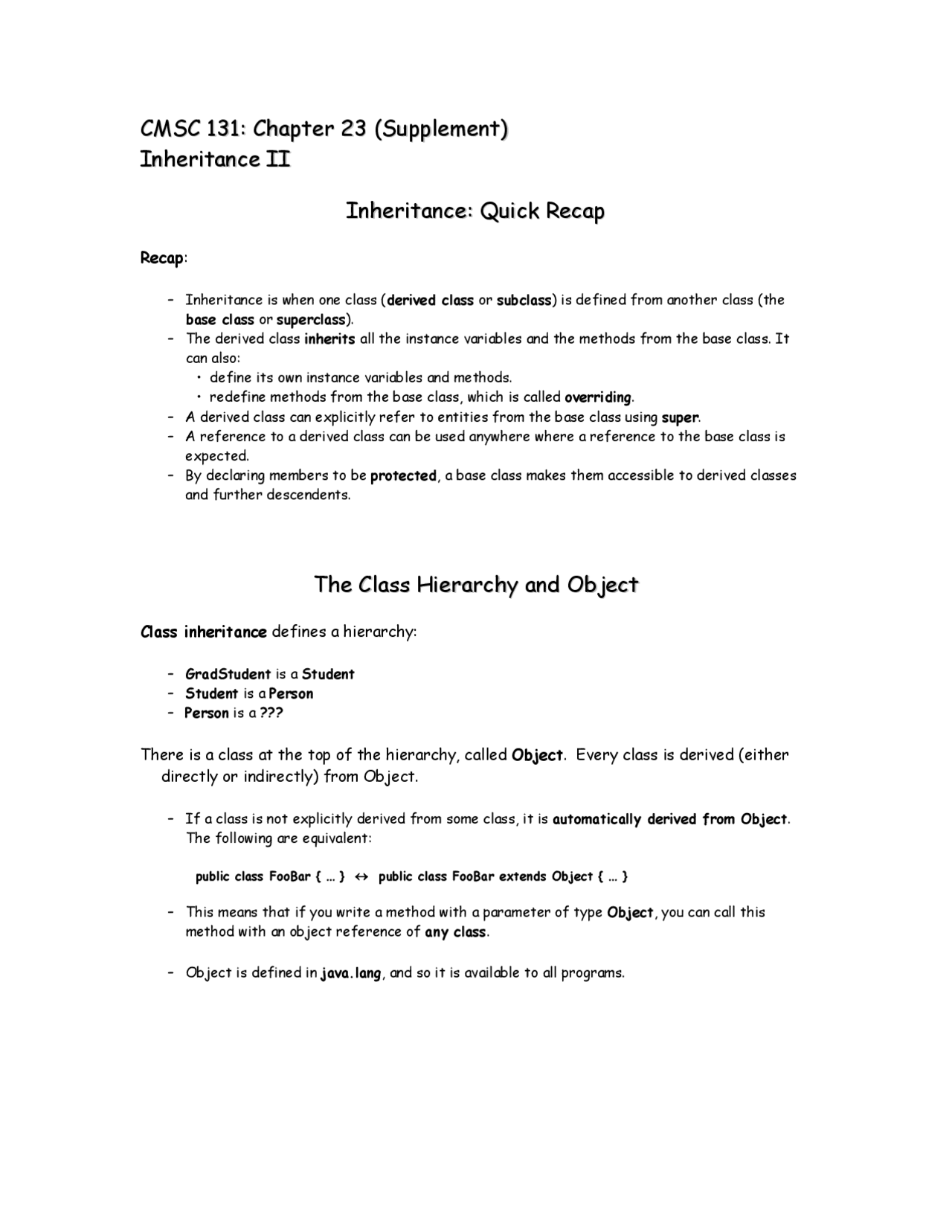 Java Class Inheritance, Polymorphism and Abstract Classes | Exams ...
