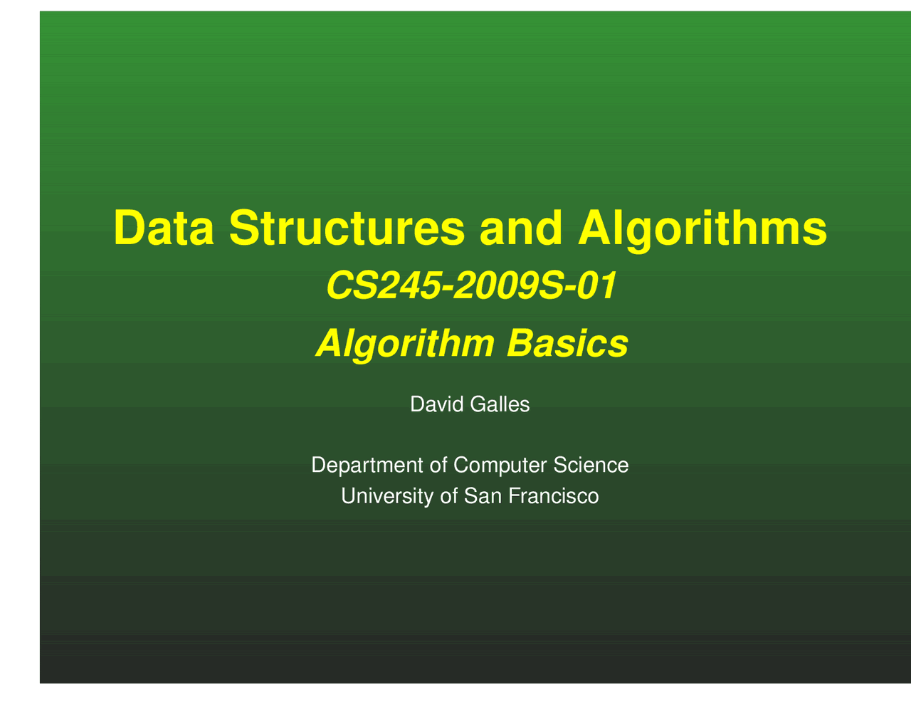 Lecture Slides for Algorithm Basics - Data Structure and Algorithms ...