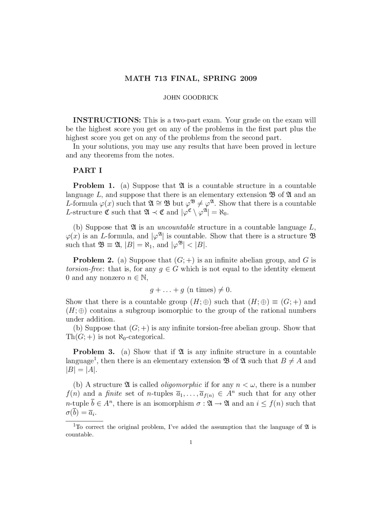 6 Solved Problems on Countable Structure of Language - Final Exam ...