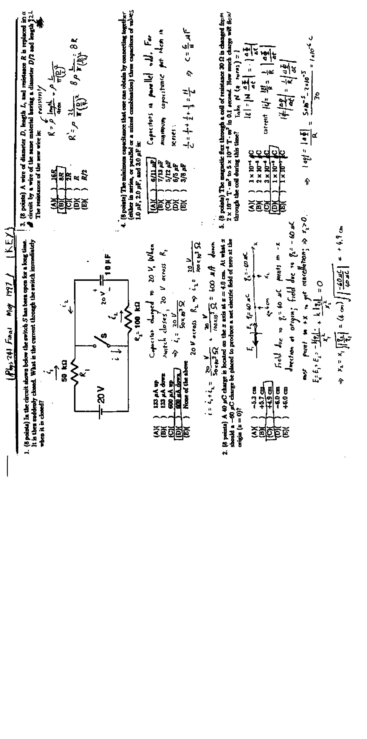 Exam - 20 Questions on Electricity And Optics with Solutions | PHYS ...