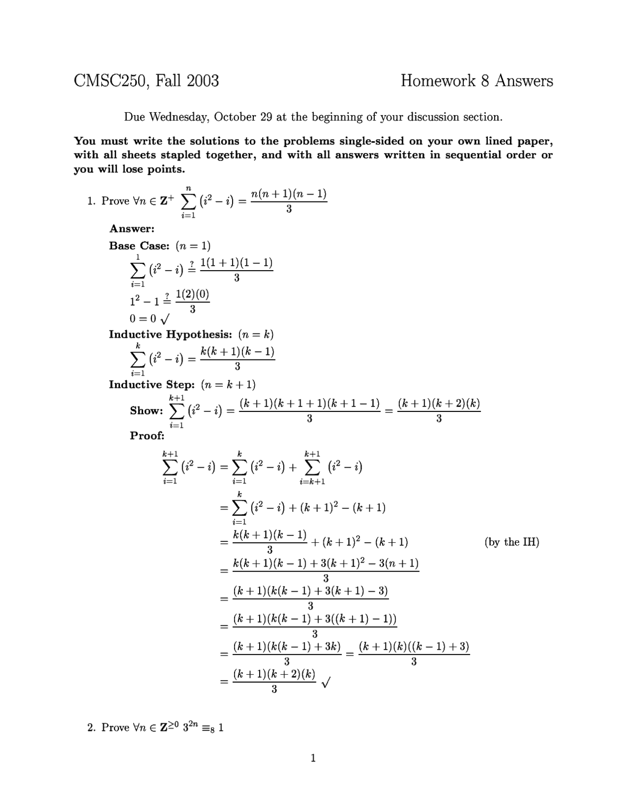 Homework 8 With Resolution Discrete Structures Cmsc 250 Docsity