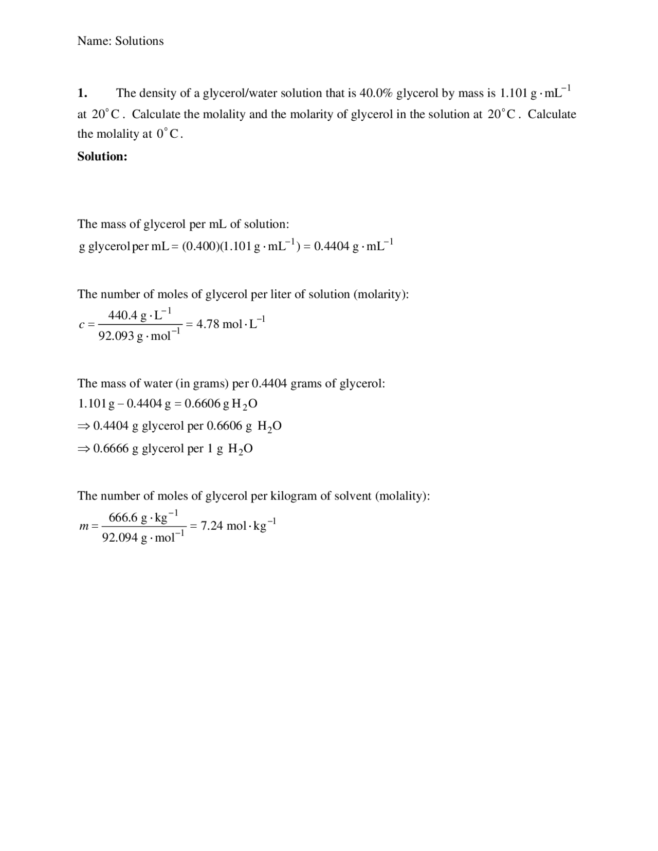 Physical Chemistry - Solutions for Assignment 8 | CHEM 3520 ...