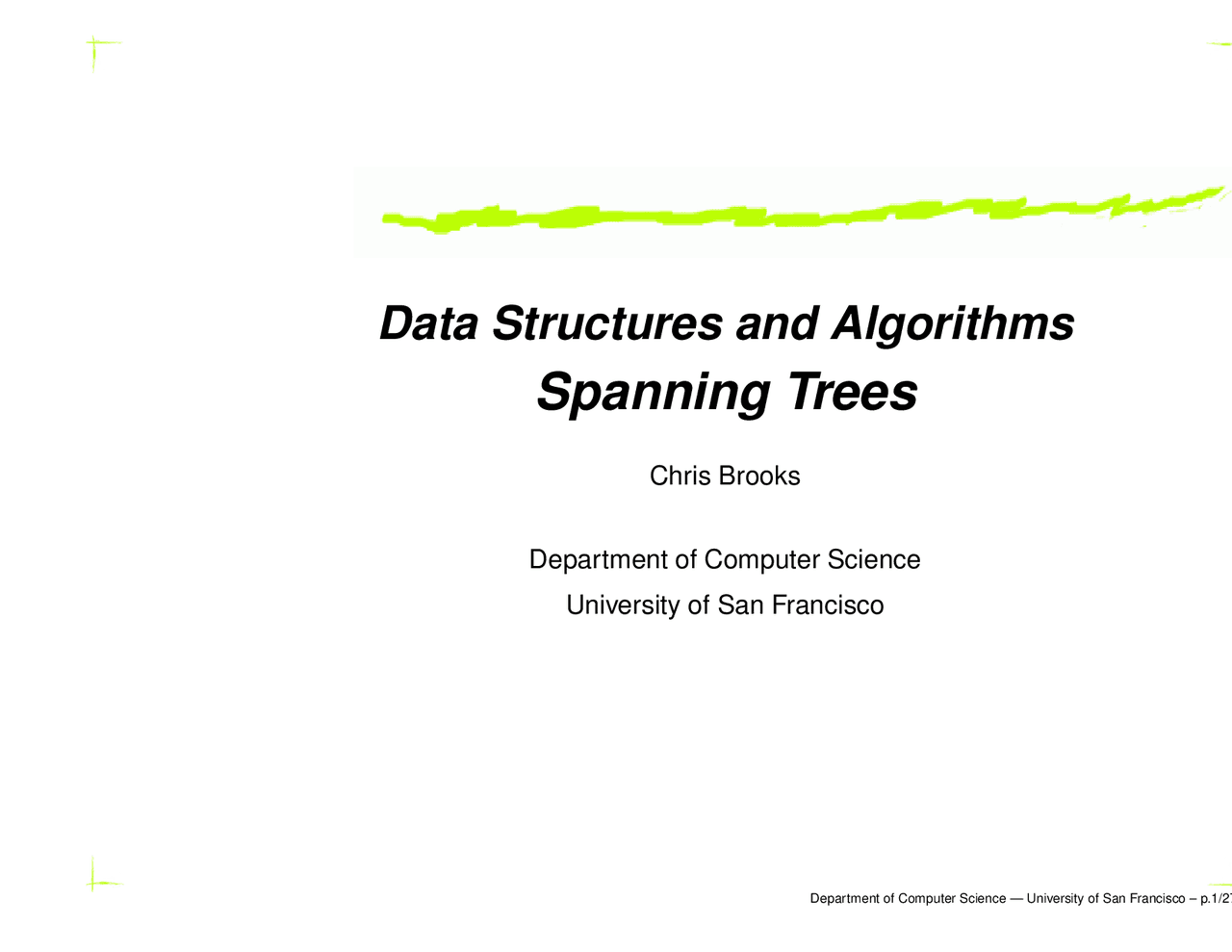 Spanning Trees - Data Structure and Algorithms | CS 245 - Docsity
