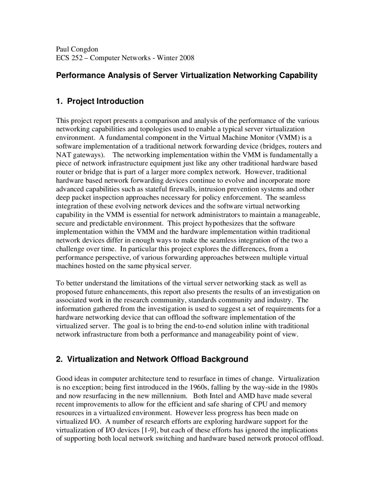 Performance Analysis of Server Virtualization Networking Capability ...