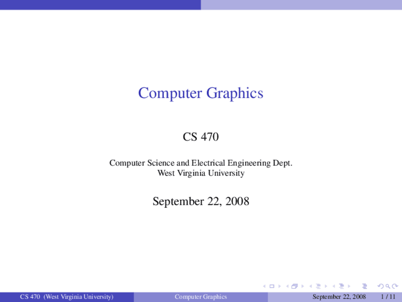 The Camera Frame, and The GluLookAt Function - Lecture Slides | CS 470 ...