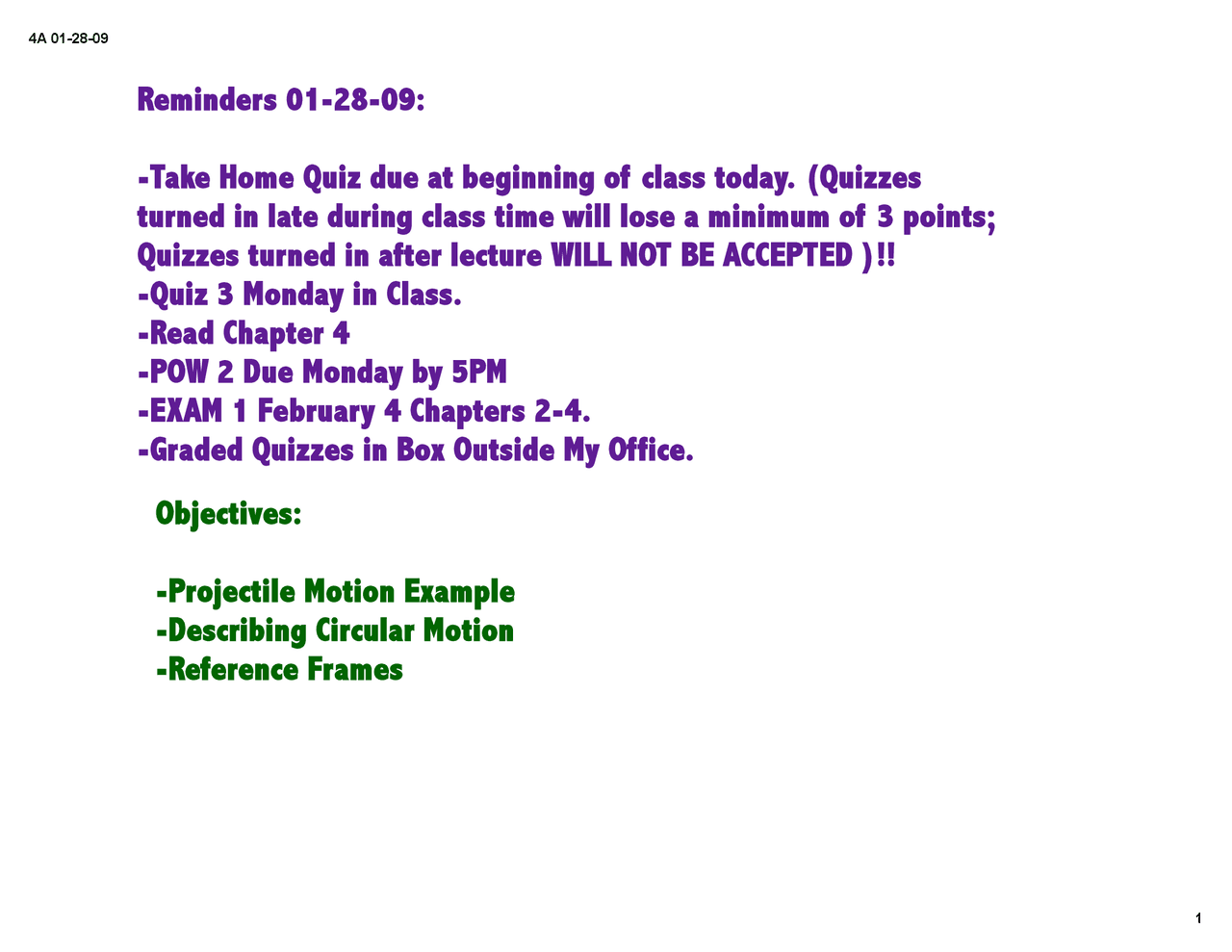 Weekly Reminder: Chapter 4 - Projectile, Circular Motion, and Reference ...