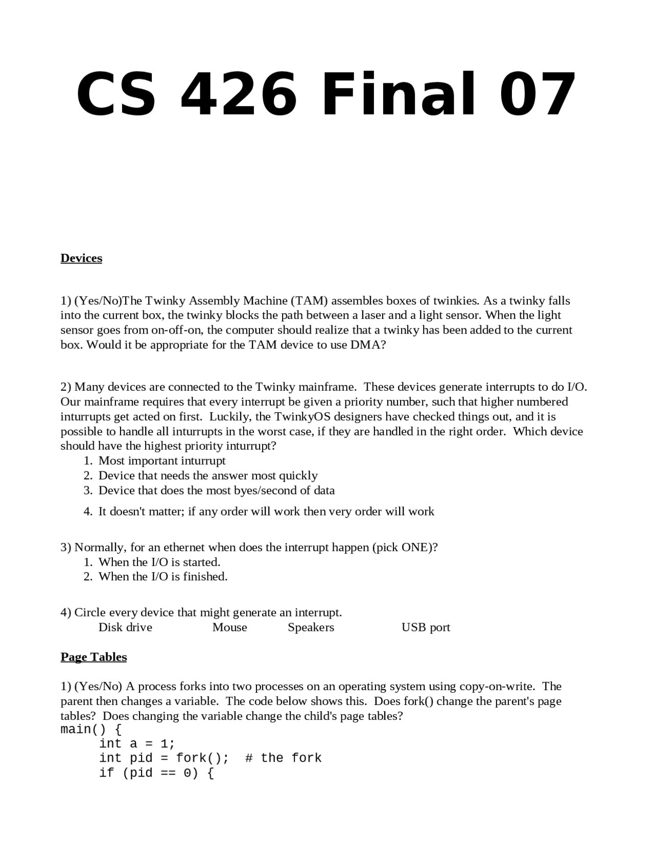 Randy Appleton Operating System and Device Management Questions - Prof. Randy R ...