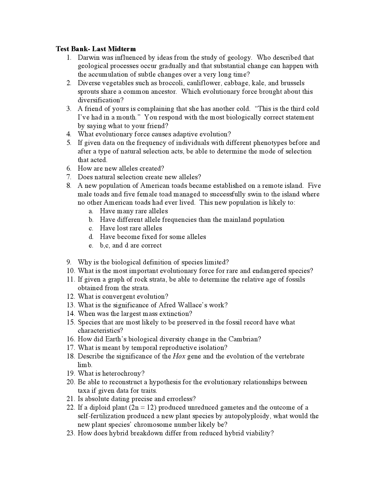 Midterm Paper Last Paper - Principles of Biology | BIOL 115 - Docsity