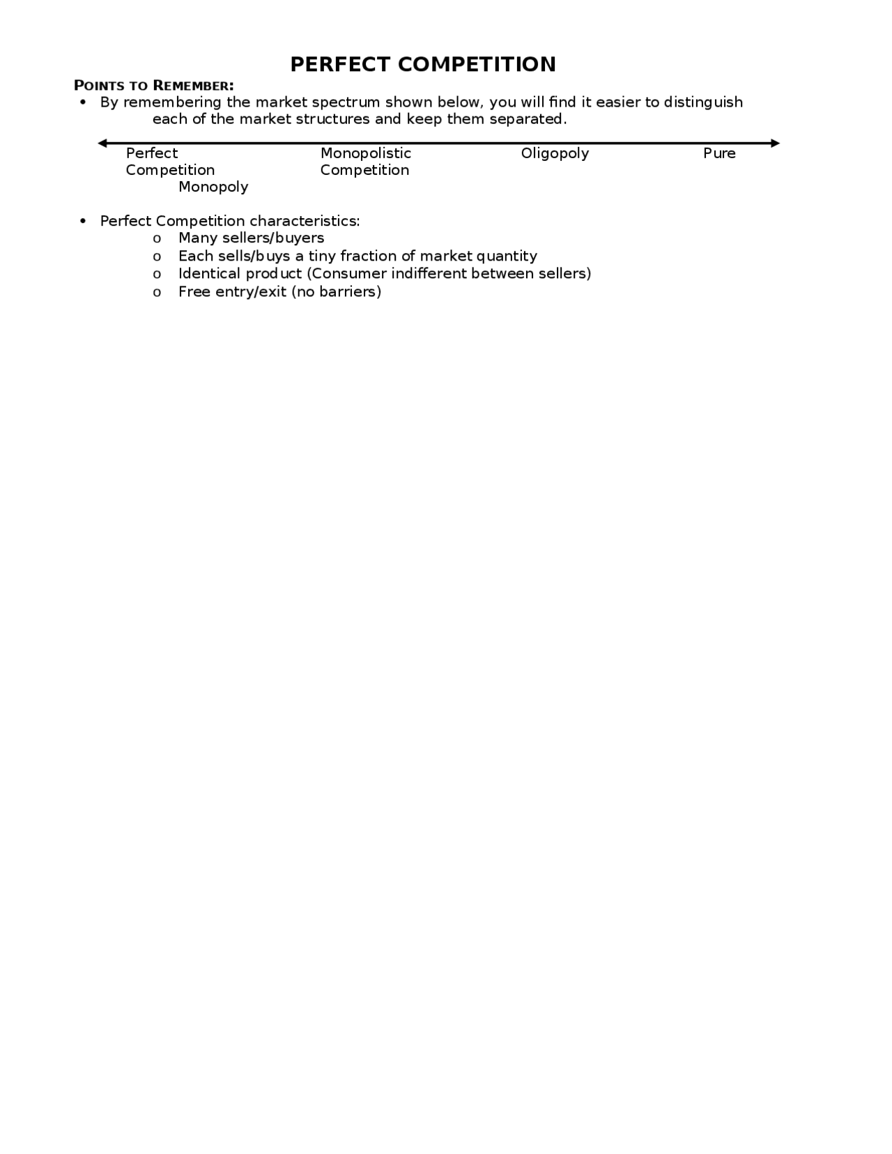 Lecture Notes On Perfect Competition ECON 2100 Docsity
