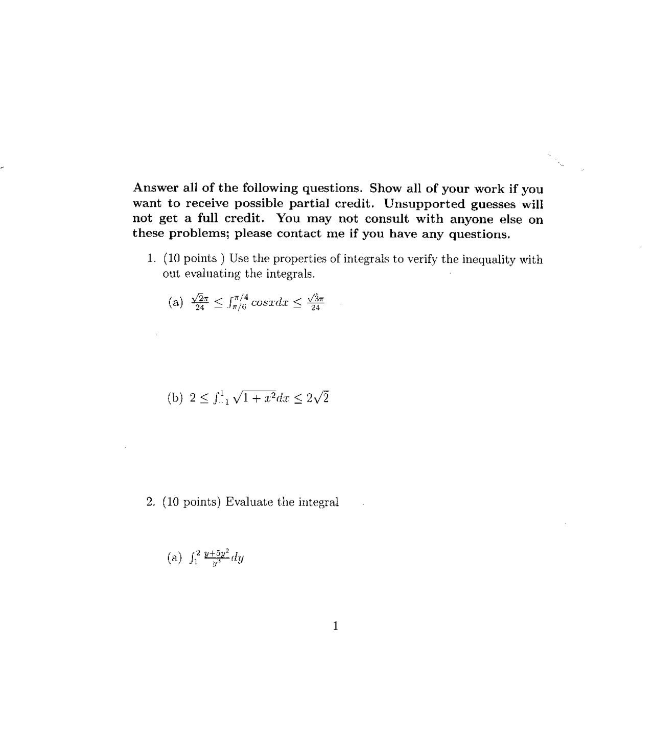 Midterm Practice Questions - Calculus I | MATH 1261 | Exams Calculus ...