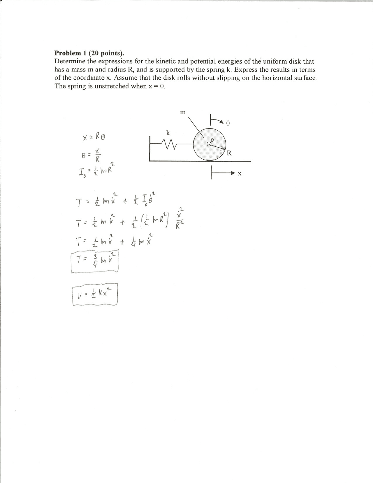Exam with Solutions for Vibrations and Advanced Dynamics MET 4124
