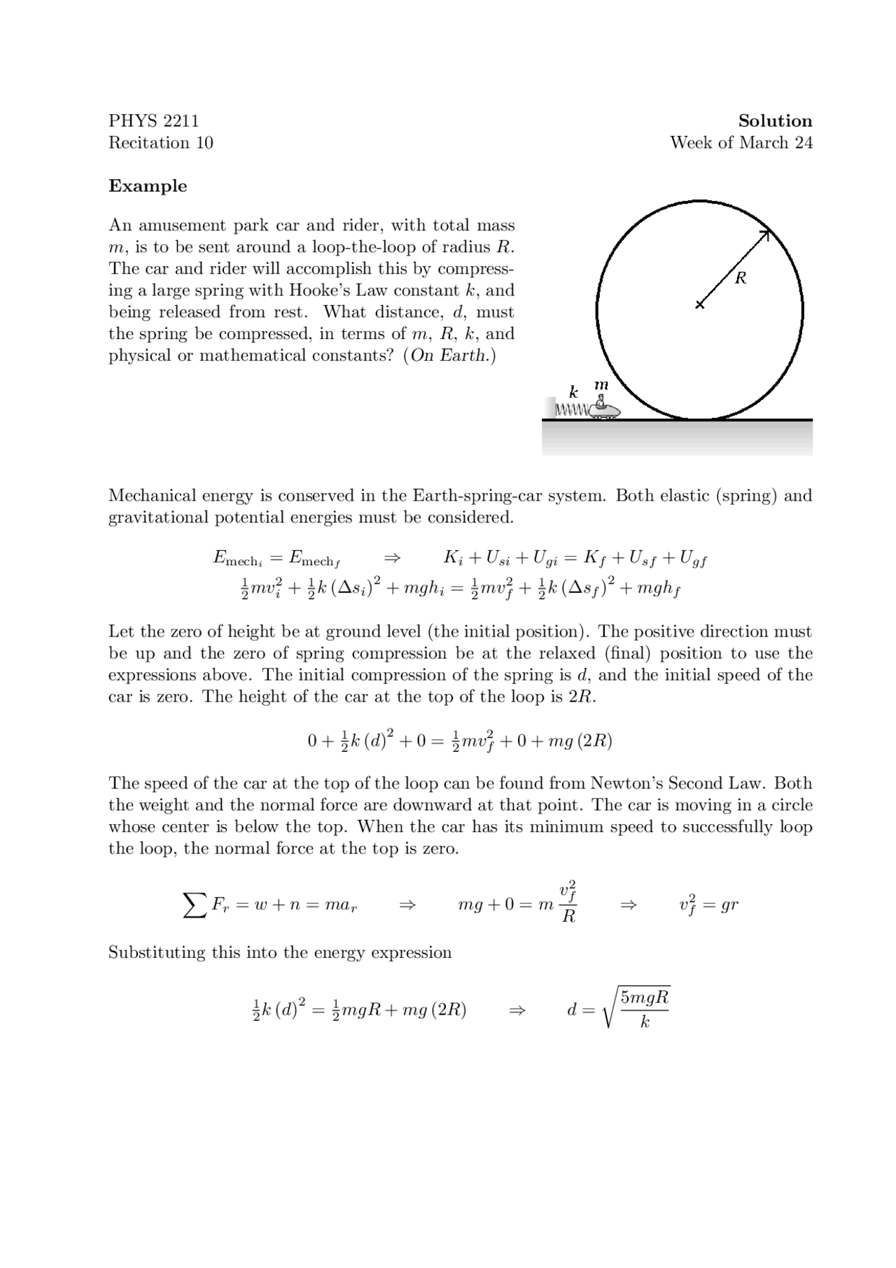 Physics Solution: Spring Compression & Block Collision in Amusement ...