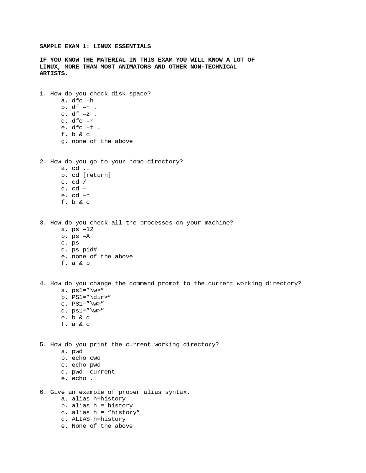 25 Multiple Choice Questions on Linux Essentials - Exam 1 | VSFX 160 ...