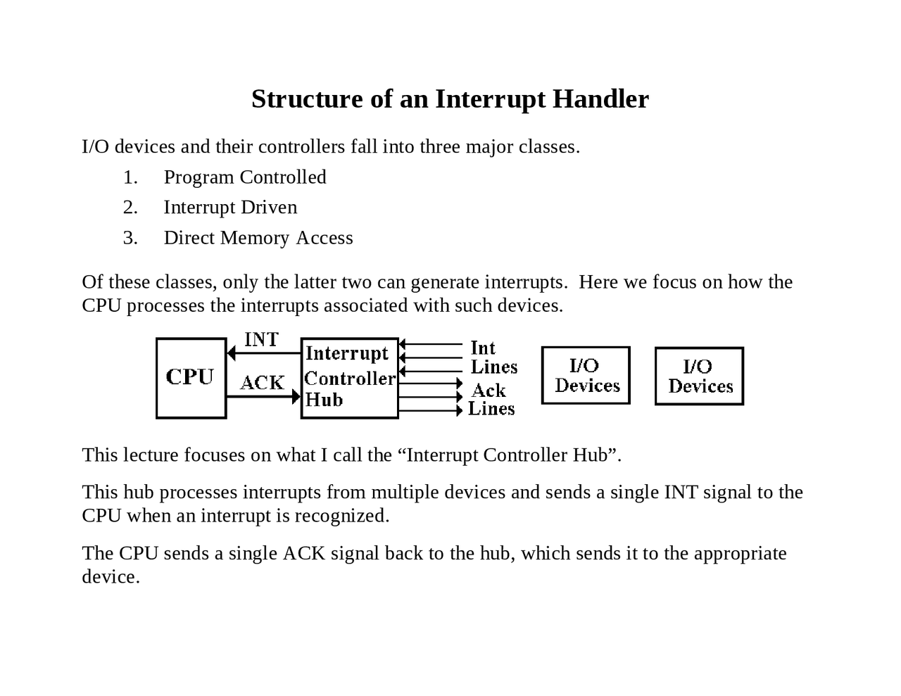 Structure of an Interrupt Handler - Computer Organization | CPSC 2105 ...