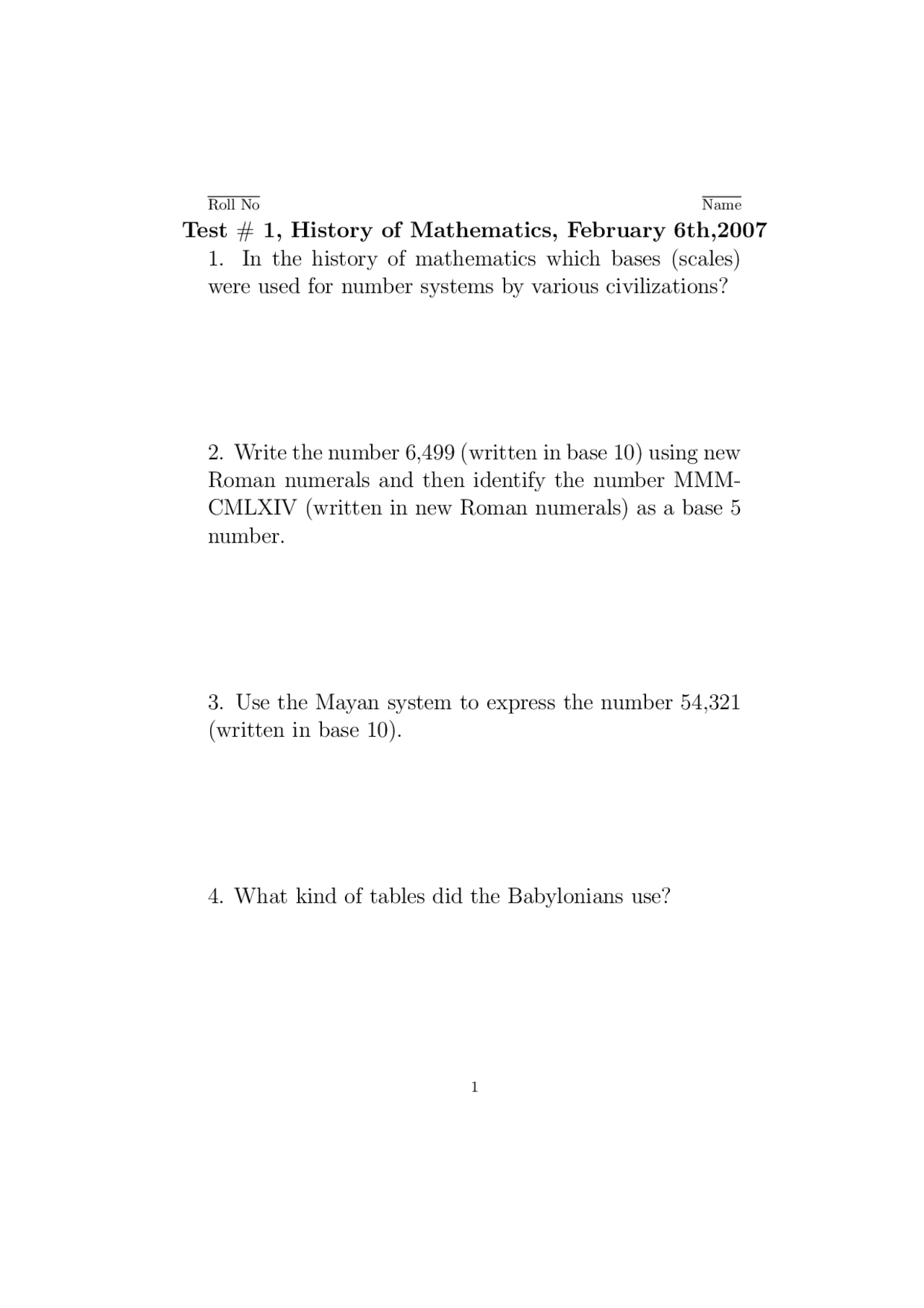 13 Questions for Exam 1 - History of Mathematics | MATH 5185U | Exams ...