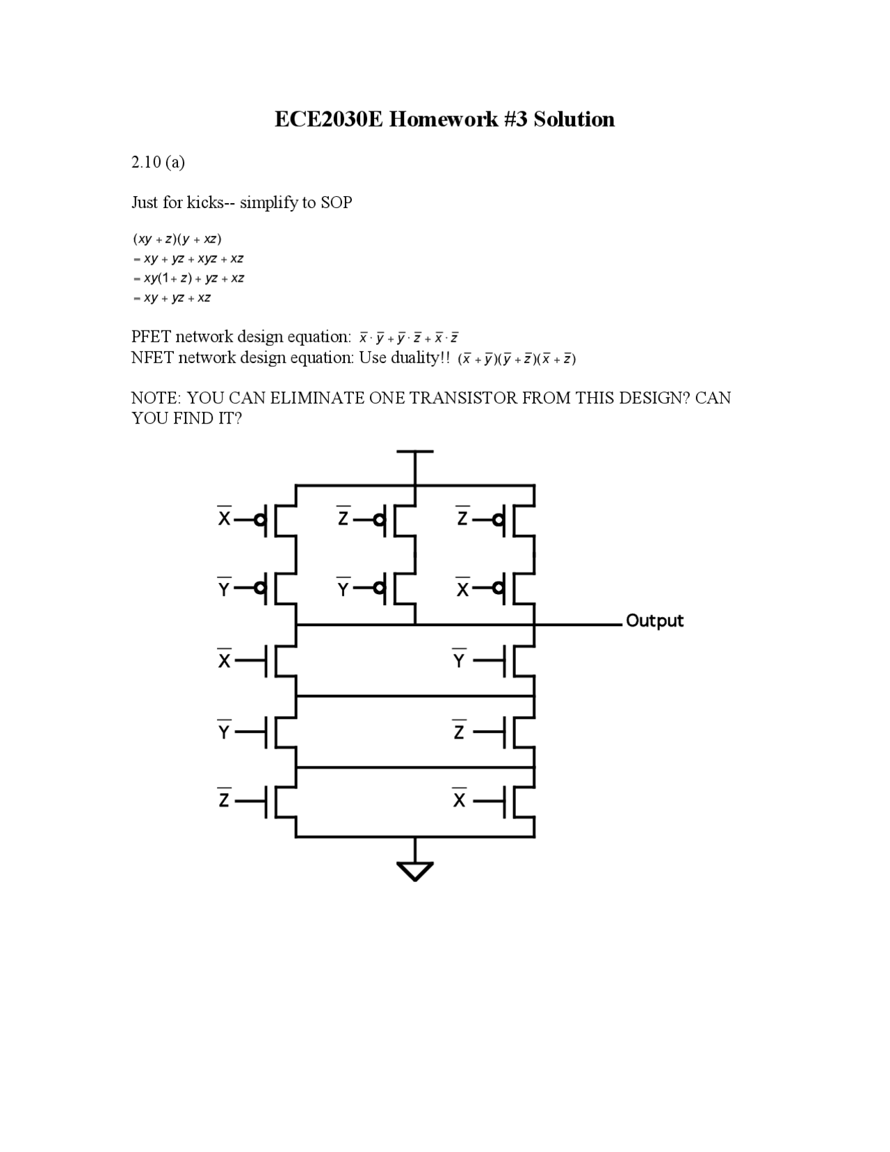 Homework 3 with Solution - Computer Engineering | ECE 2030 - Docsity