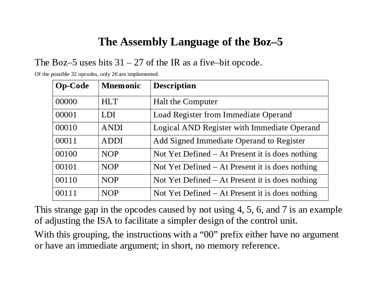 The Assembly Language of the Box-5 of Computer Architecture | CPSC ...
