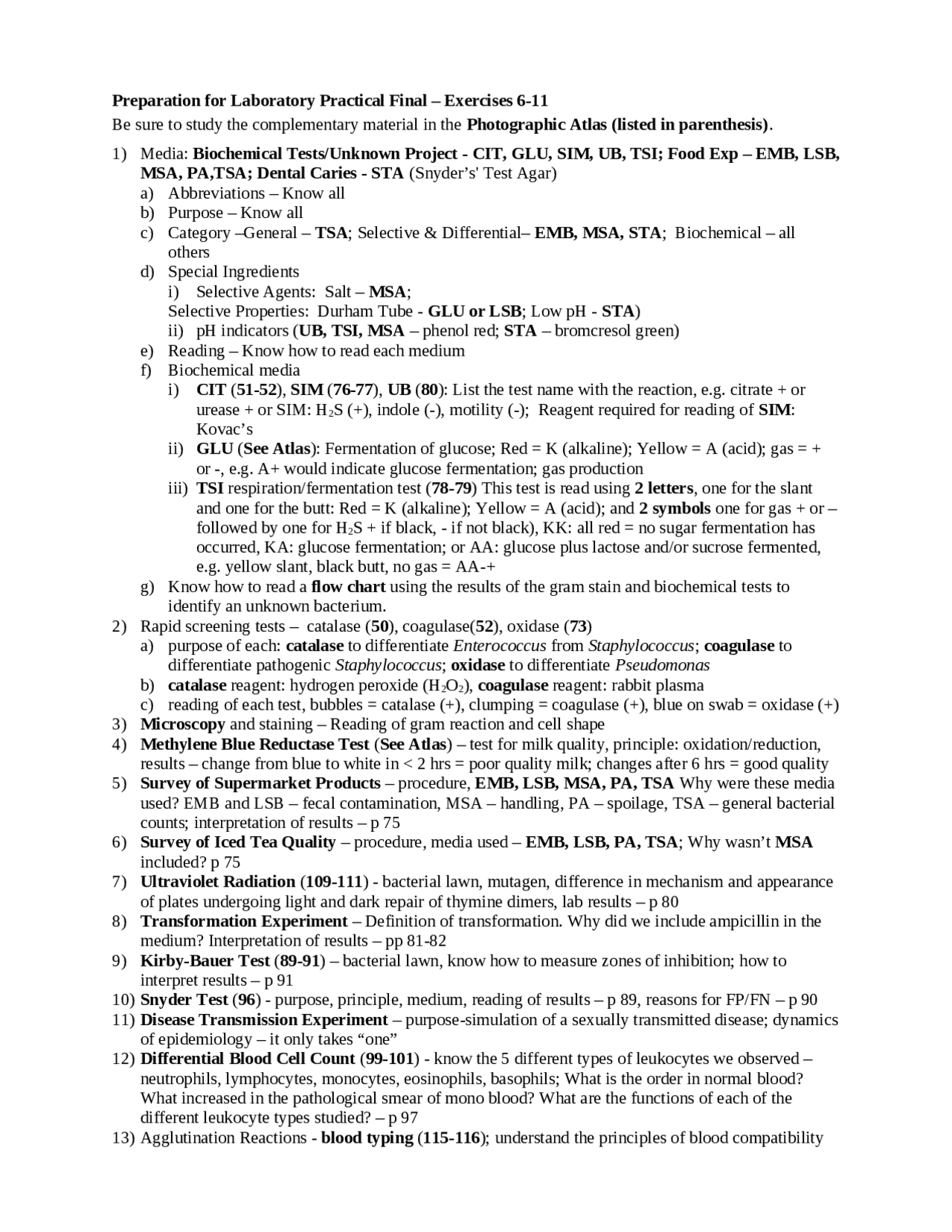Preparation of Laboratory Practical Final - Microbiology | MCB 2010C ...