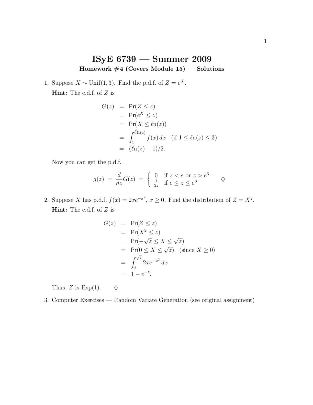 Solved Homework 4 Statistical Methods Isye 6739 Docsity