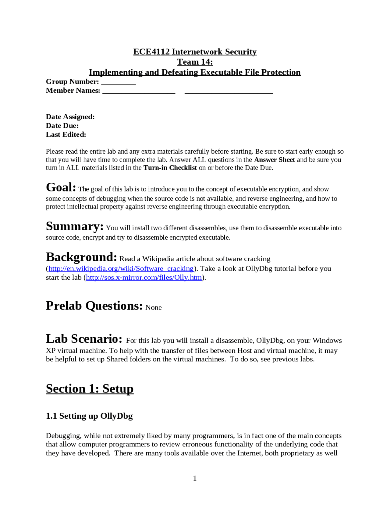 Lab Report: Executable File Protection in ECE4112 Internetwork Security ...