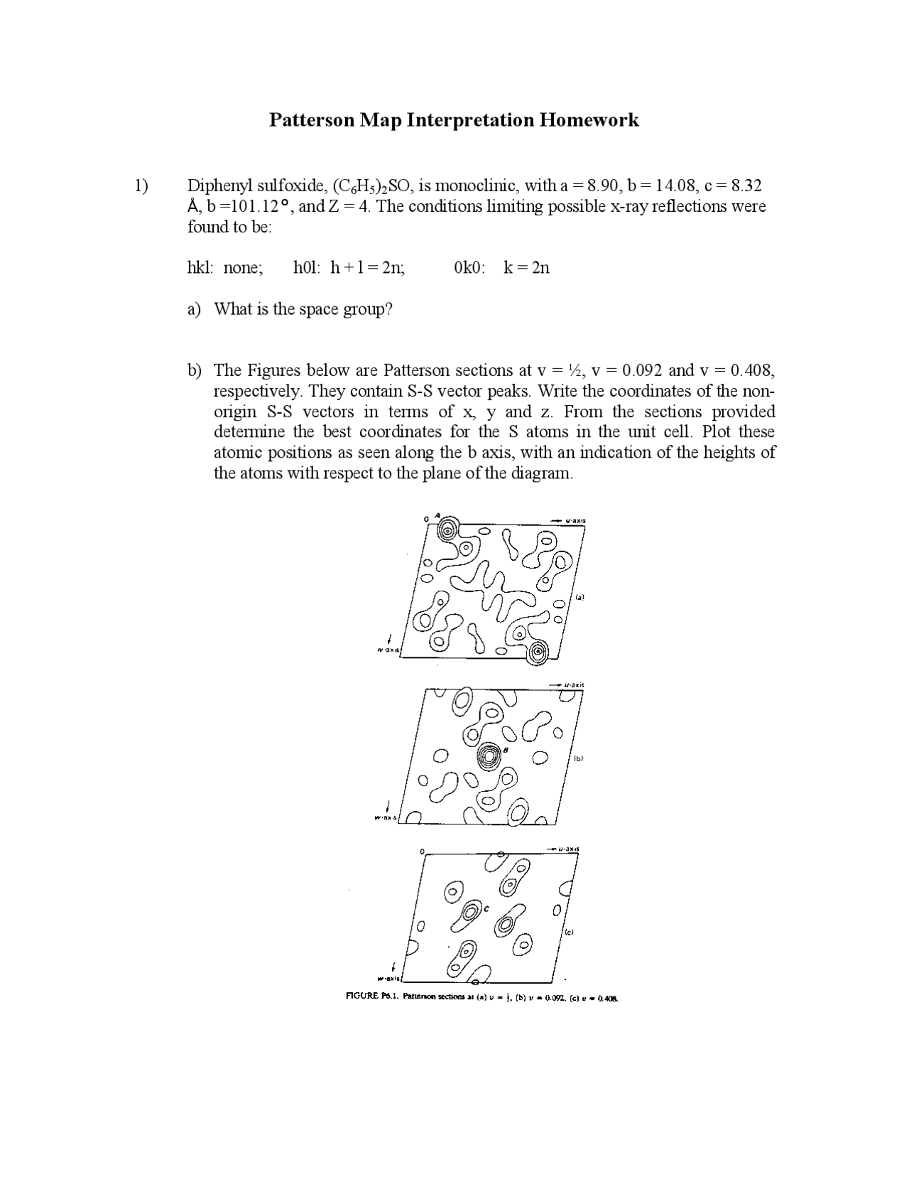 Patterson Map Interpretation Homework - Chemical Crystallography | CHEM ...