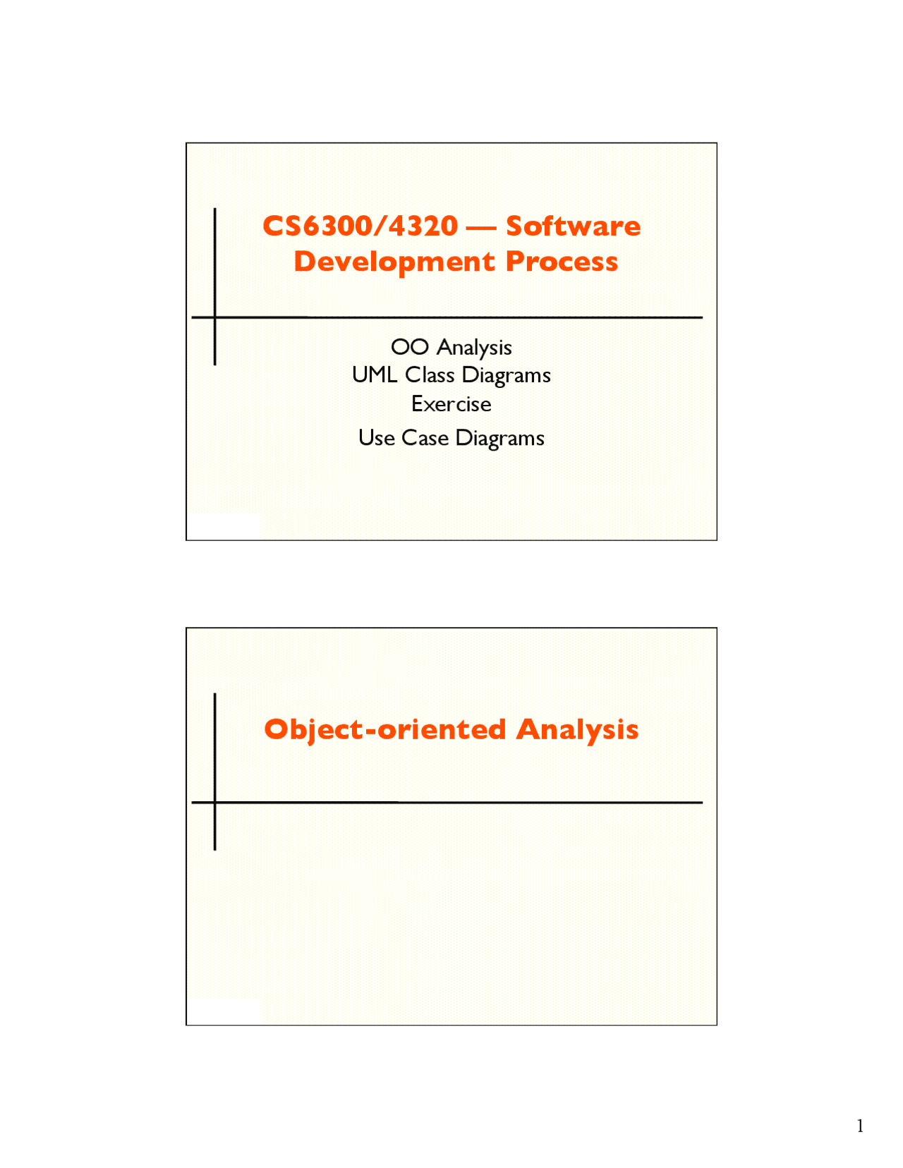 Lecture Slides on Object-Oriented Analysis | CS 6300 - Docsity