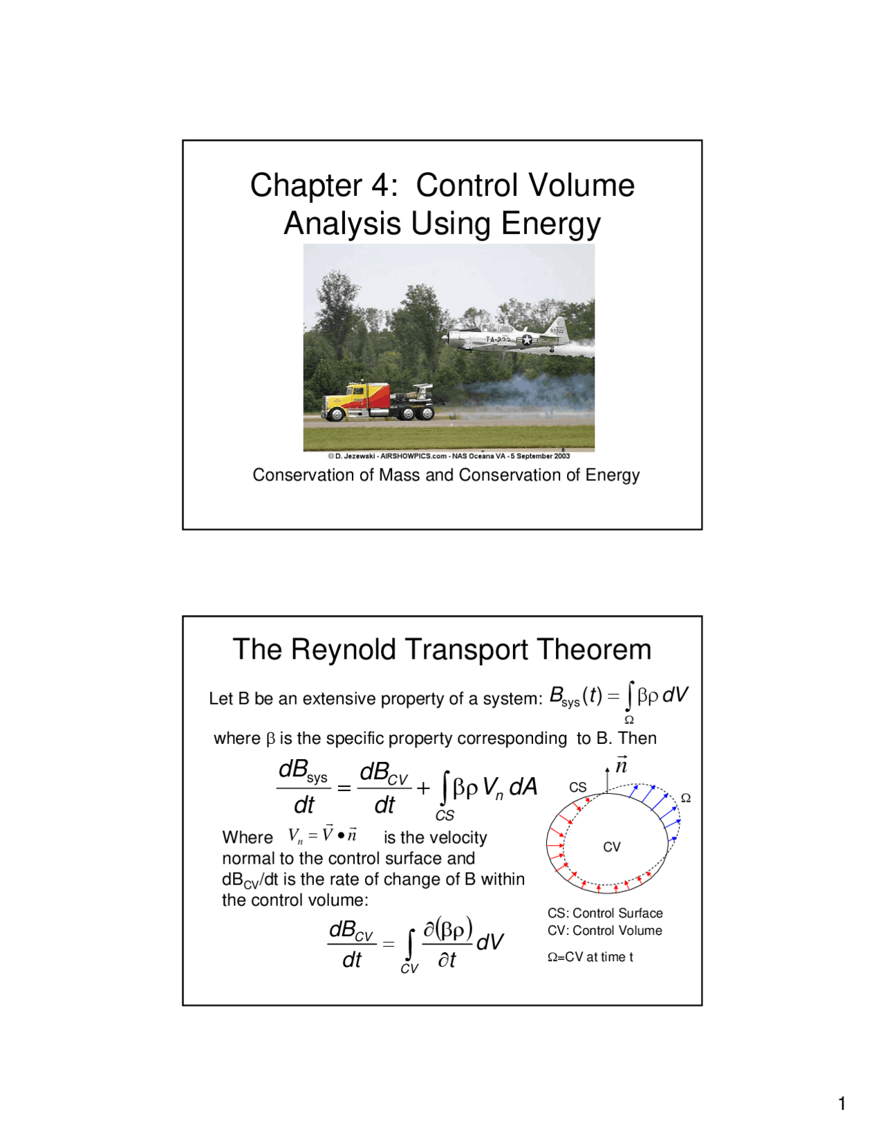 Control Volume Analysis Using Energy Example Control Volume Analysis Using Energy – Lecture Slides | ME 3322 - Docsity