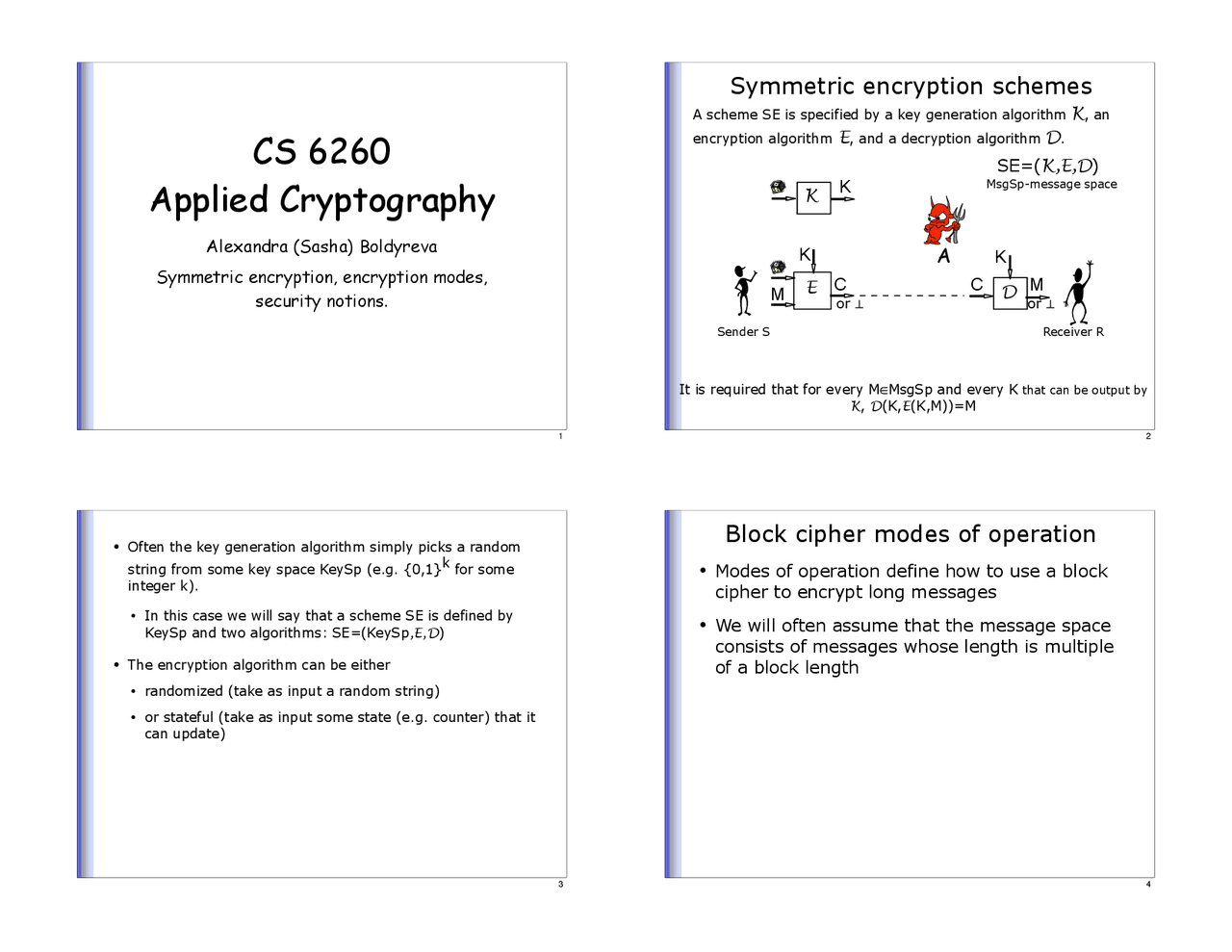 Cs Encryption Symmetric Encryption, Encryption Modes and Security Notions | CS 6260 ...