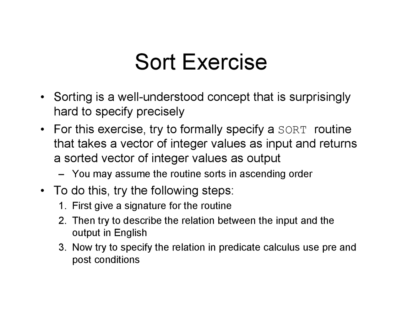 Understood Concepts of Sorting Exercises and Signatures | CS 6300 - Docsity