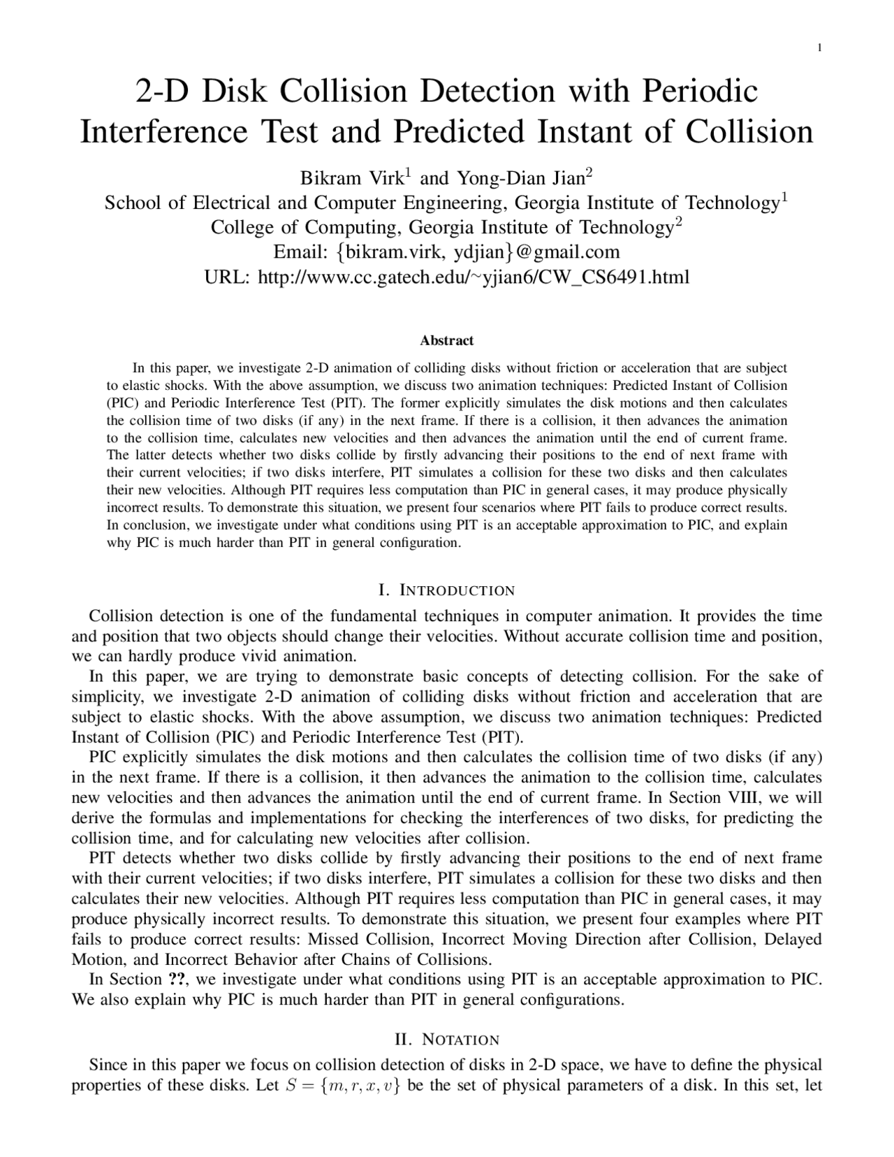 Collision Detection Computer Graphics Study Materials for Collision Detection - Computer Graphics | CS 6491 ...