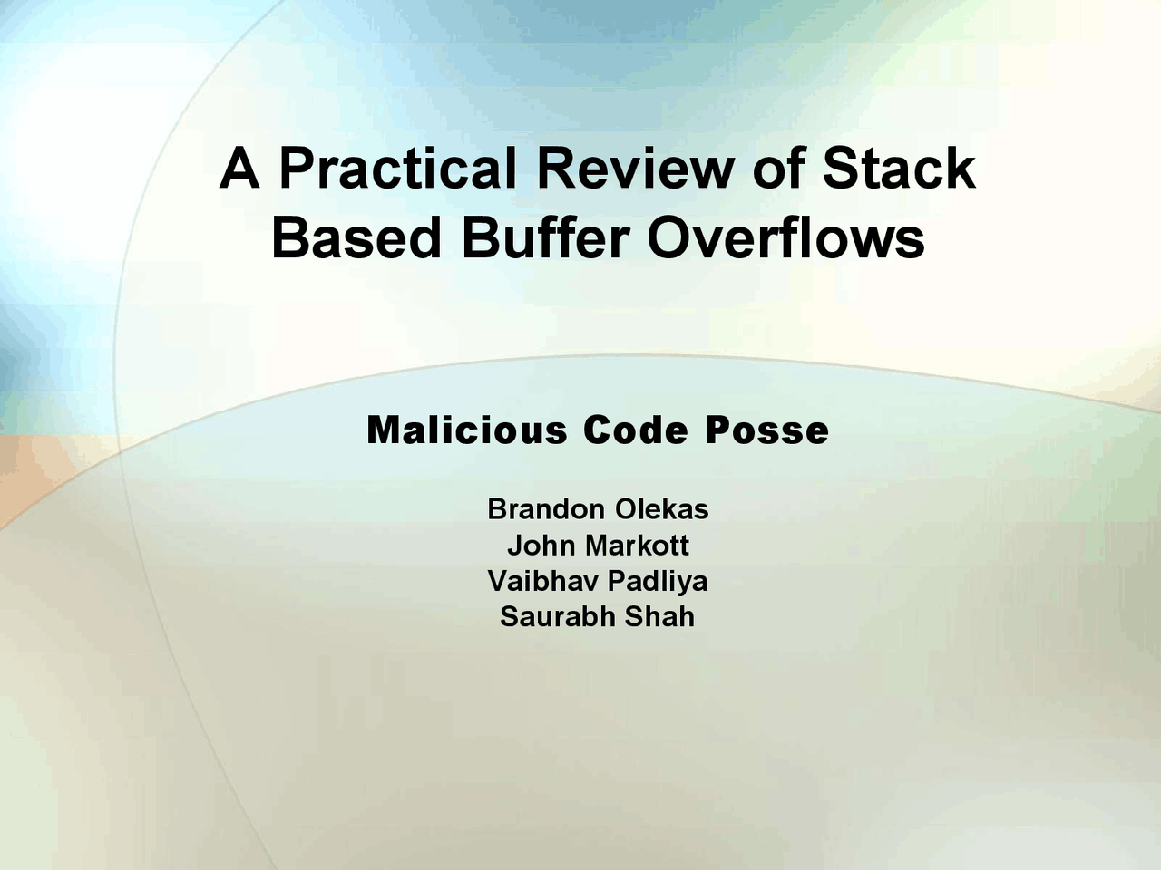 Practical Review of Stack Based Buffer Overflow - Information Security ...