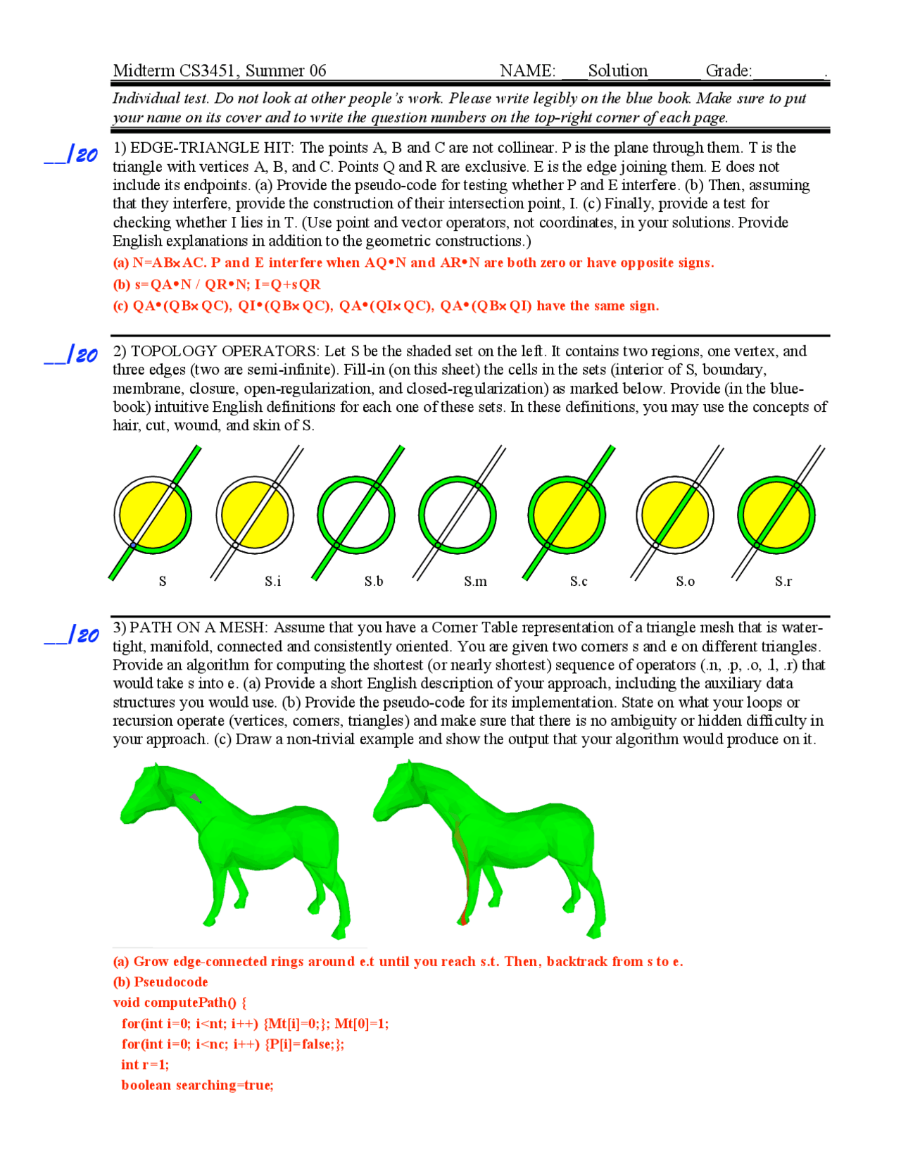 5 Questions on Computer Graphics with Solution - Midterm | CS 3451 ...