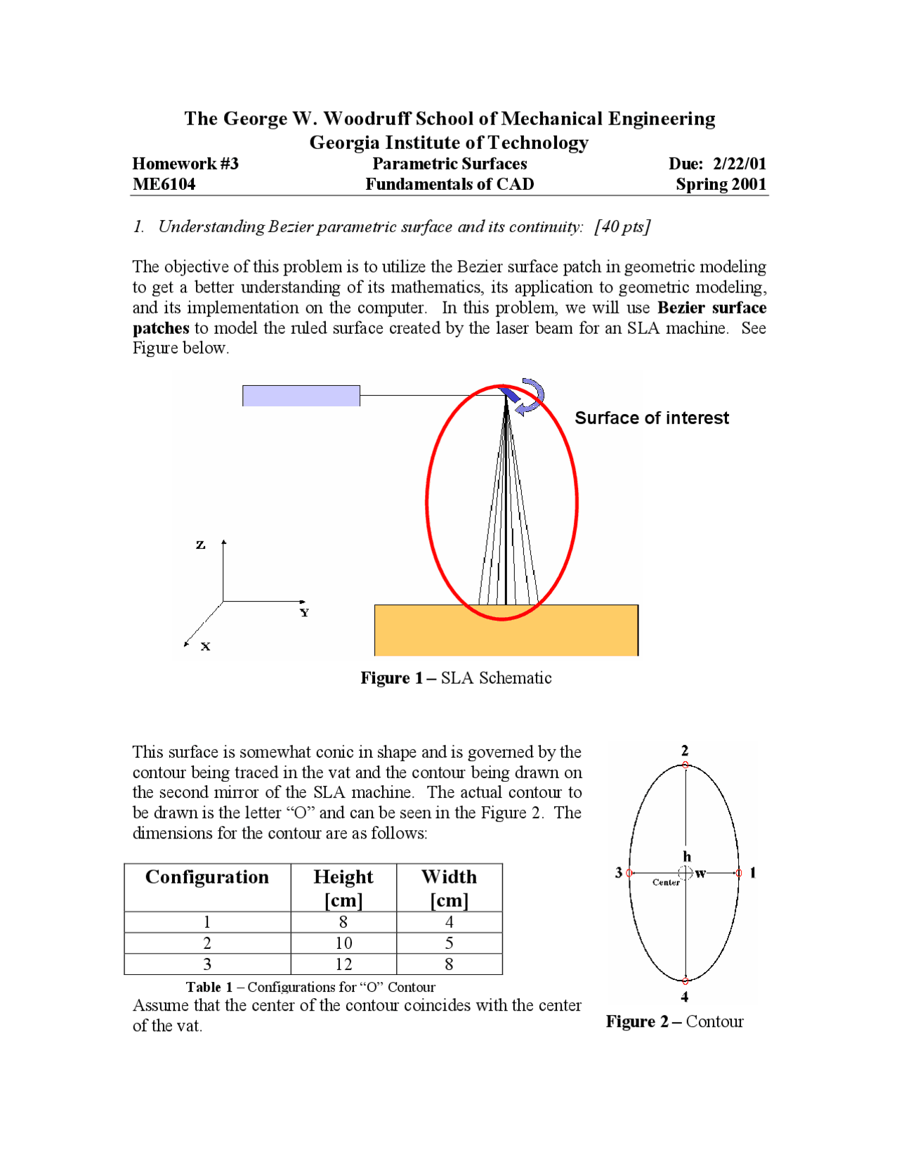 Parametric Modeling Homework Parametric Surfaces - Homework 3 | ME 6104 - Docsity