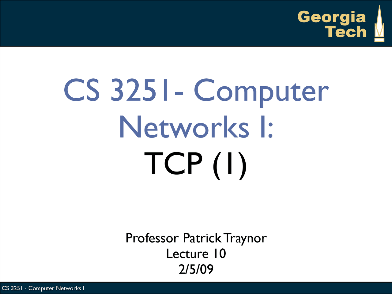 TCP I - Computer Networks I - Assignment 2 | CS 3251 - Docsity