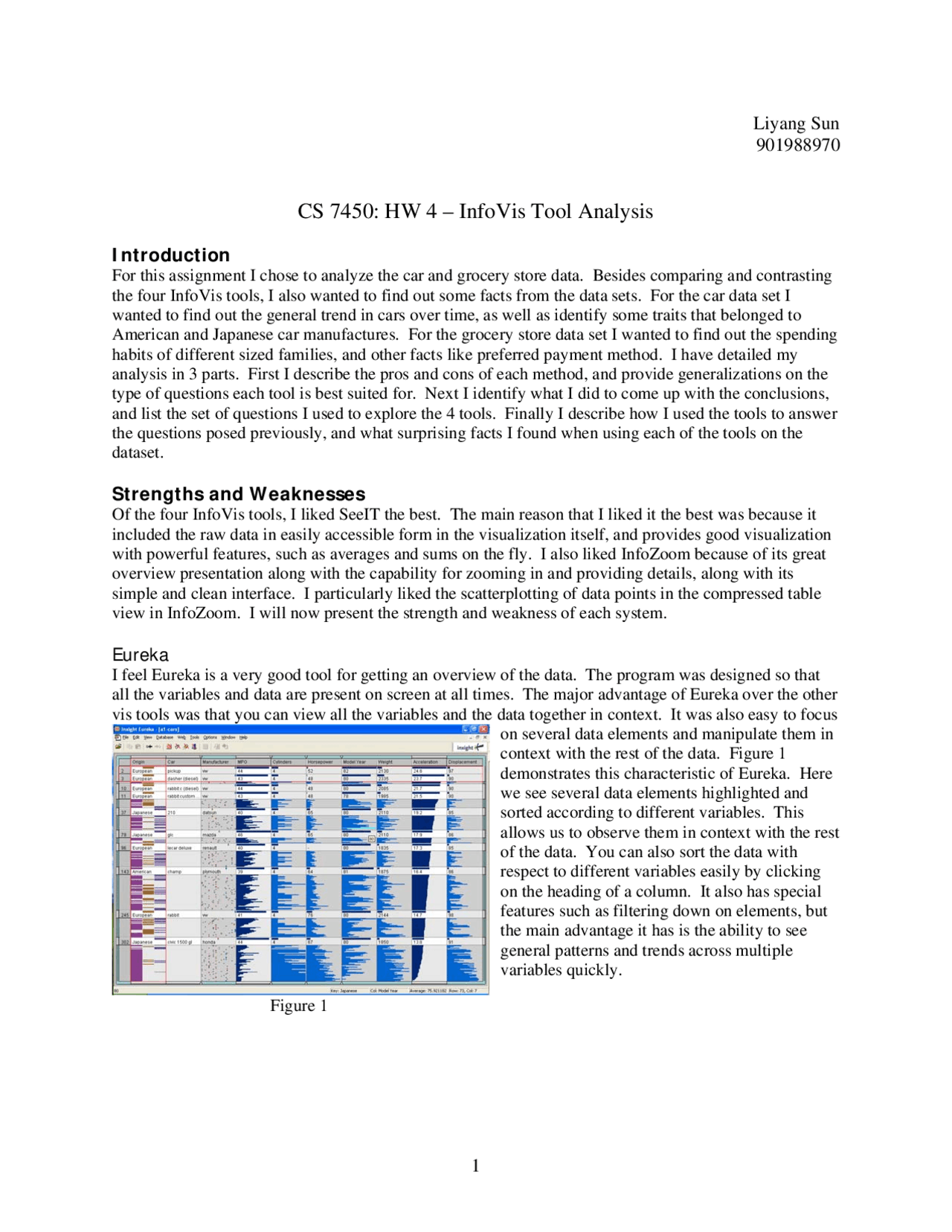 Information Vis Tool Analysis - Lecture Notes | CS 7450 - Docsity