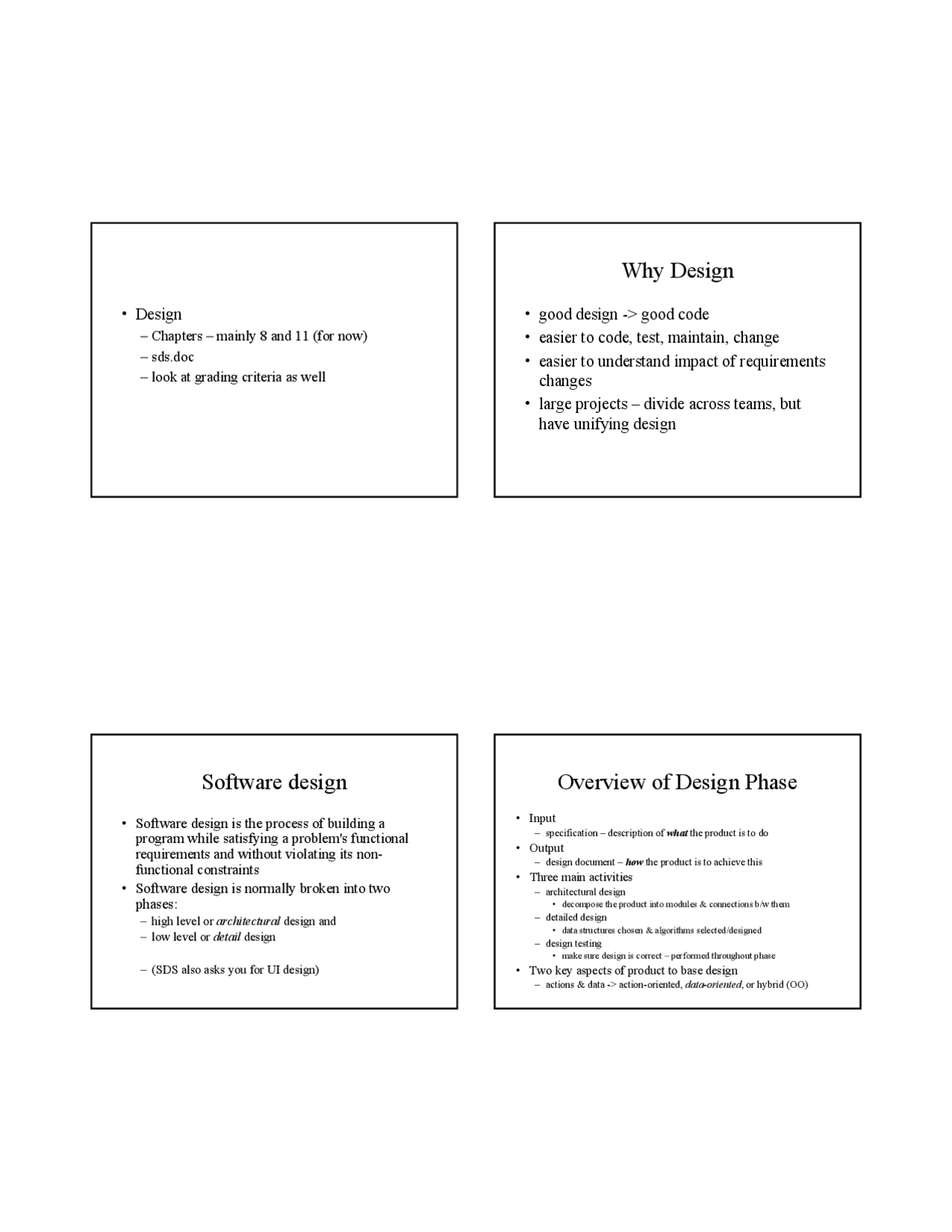 software design by example: a tool-based introduction... Lecture Slides on Design - Introduction to Software Engineering | CS ...